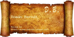 Domán Bernát névjegykártya